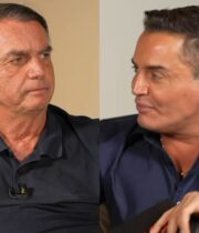 Bolsonaro e Leo Dias na entrevista. Foto: reprodução