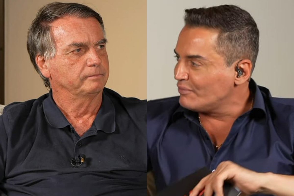 Bolsonaro e Leo Dias na entrevista. Foto: reprodução
